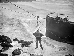 A Breeches Buoy - one way to get ashore