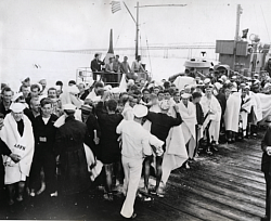 Happy Sailors: Docked in SF on a Naval Rescue Ship, June 1st 1944