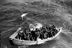 Sailors in lifeboat: 600 made it to shore in 3 hours. Many swam. 800 others were rescued directly off the wreck by Navy Vessels.
