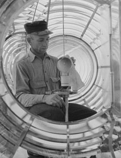 Thomas Atkinson age 30. Inside the Farallon Lighthouse, 1931.
