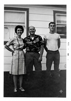 Thomas Andrade Snr (46), Delpha Andrade (37), Thomas Jnr (16). 1964.